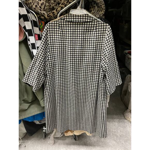 Vintage 1950s Jack Bloom California Black Cream 3/4 Sleeve Swing Coat - Picture 3 of 5